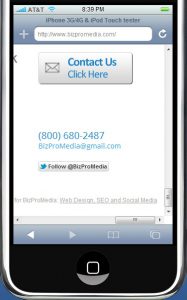image of website not optimized for mobile devices