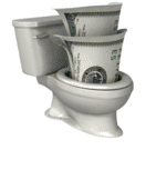 flushing money down the toilet